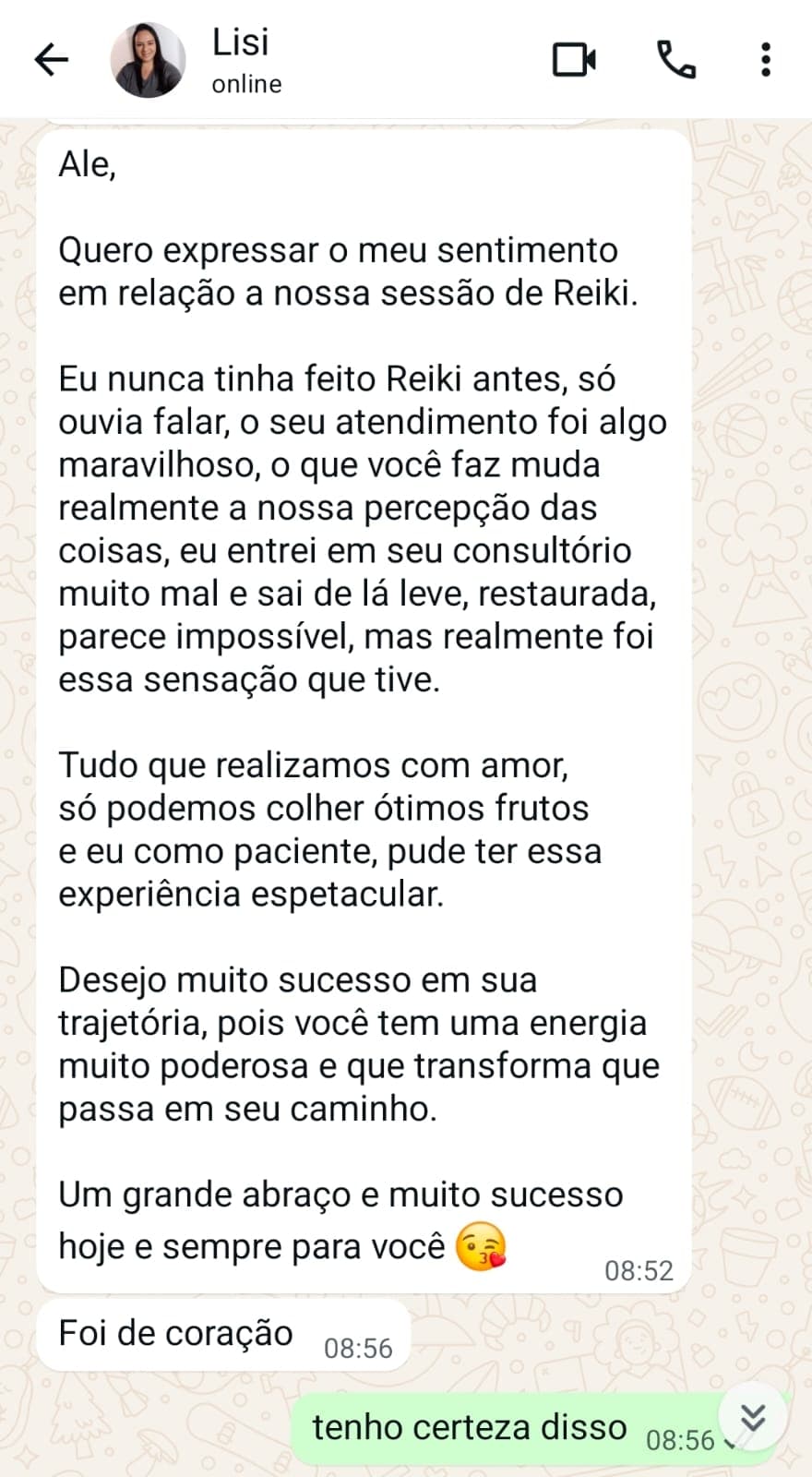 Depoimento 1 — Sessão de Reiki com Ale Vencato em Caxias do Sul